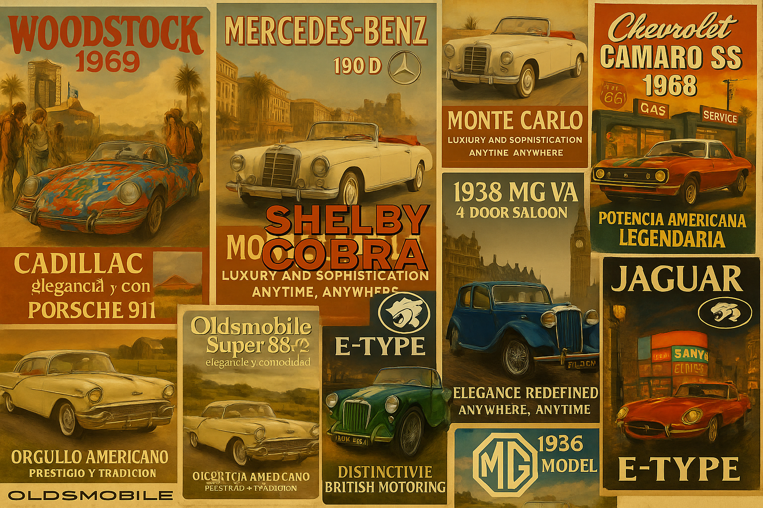 POSTER CLASSIC CARS
